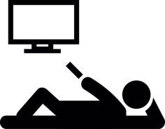 Man Lying And Watching Tv Line Art Svg Vector, Free Vectors File